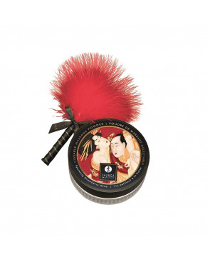 Mini Coffret poudre corporelle fraise/vin pétillant et plumeau assorti - CC1080
