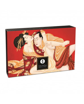 Mini Coffret poudre corporelle fraise/vin pétillant et plumeau assorti - CC1080