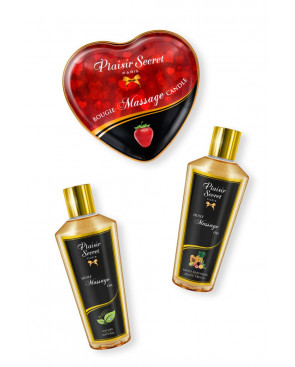 Coffret de massage contenant 2 huiles sèches et 1 bougie de massage - CC826077