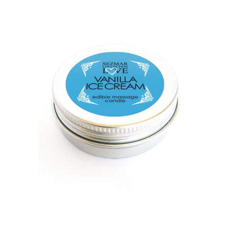 Mini Bougie de massage glace vanille 30ml 100% naturelle - SEZ070