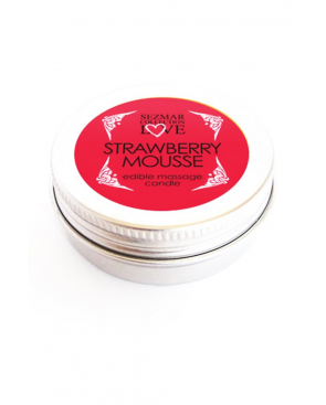 Mini Bougie de massage mousse de fraise 30ml 100% naturelle - SEZ072