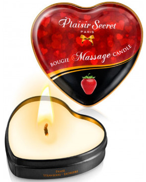 Mini bougie de massage fraise boîte coeur 35ml - CC826064