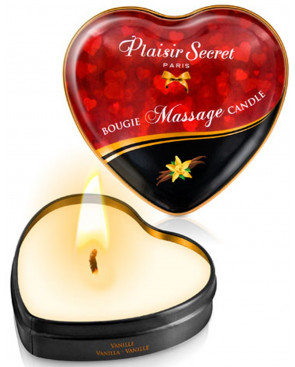 Mini bougie de massage à la vanille boîte coeur 35ml - CC826062