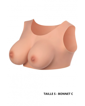 Buste seins réaliste couleur peau claire Taille S Bonnet C - CC730014019403