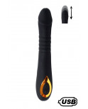 TWIST Noir, Vibromasseur va-et-vient USB en silicone médical, doté de 18 modes de stimulation - BQ586BLK