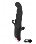 BLACK KNIGHT, Vibromasseur Point G USB en silicone médical doux, doté de 10 modes de vibration - MS218BLK