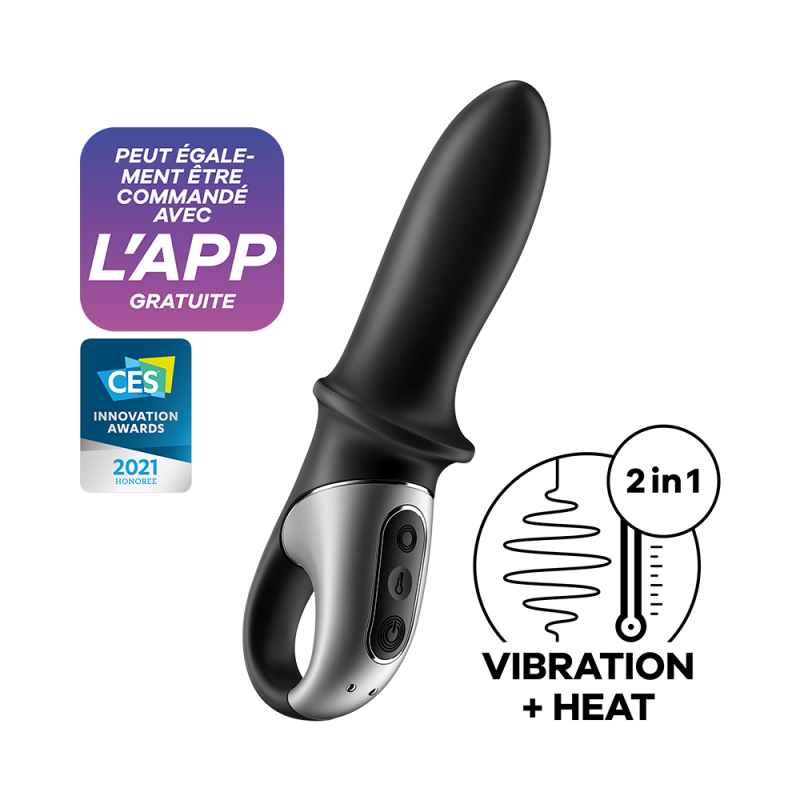 Vibromasseur noir USB, chauffant et connecté Hot Passion Satisfyer - CC597790 Vibromasseur noir USB, chauffant et connecté Hot Passion Satisfyer - CC597790