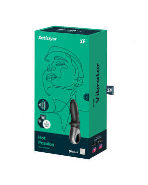 Vibromasseur noir USB, chauffant et connecté Hot Passion Satisfyer - CC597790