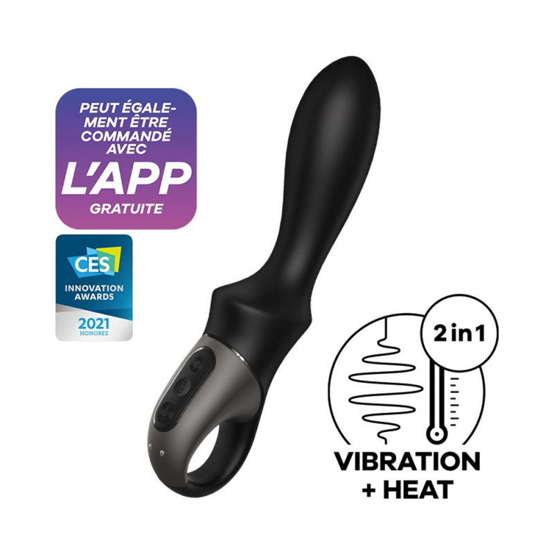 Vibromasseur noir USB, chauffant et connecté Heat Climax Satisfyer - CC597789 Vibromasseur noir USB, chauffant et connecté Heat Climax Satisfyer - CC597789