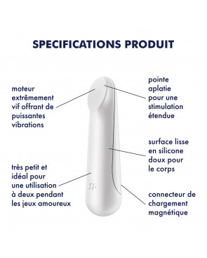 Vibromasseur blanc USB Ultra Power Bullet 3 Satisfyer - CC597735