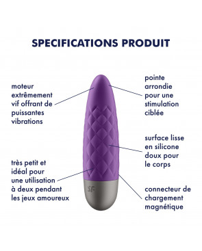 Vibromasseur violet USB Ultra Power Bullet 5 Satisfyer - CC597739