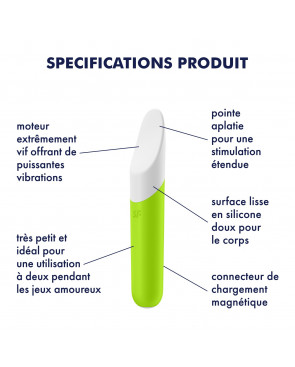 Vibromasseur vert USB Ultra Power Bullet 7 Satisfyer - CC597742
