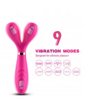 Vibromasseur Wand  rose en forme de Y avec 3 moteurs - USK-W04PNK