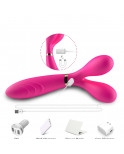 Vibromasseur Wand  rose en forme de Y avec 3 moteurs - USK-W04PNK