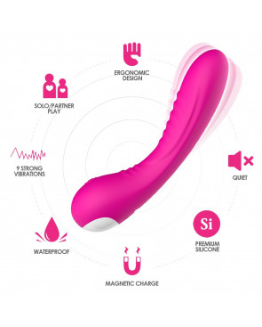 Vibromasseur courbé 9 modes de vibration rose - USK-V01PNK