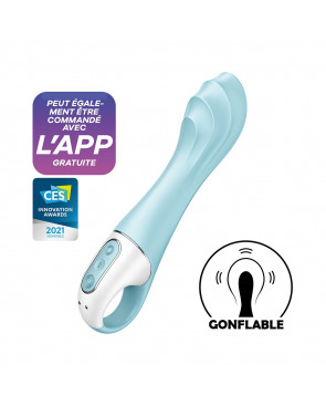 Vibromasseur gonflant connecté bleu USB Air Pump Vibrator 5 Satisfyer - CC597802