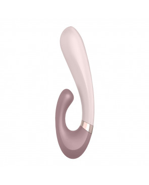 Vibromasseur point G avec stimulateur clitoris connecté chauffant USB mauve Heat Wave Satisfyer - CC597777