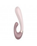Vibromasseur point G avec stimulateur clitoris connecté chauffant USB mauve Heat Wave Satisfyer - CC597777