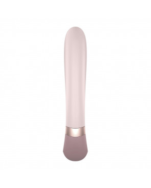 Vibromasseur point G avec stimulateur clitoris connecté chauffant USB mauve Heat Wave Satisfyer - CC597777