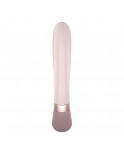 Vibromasseur point G avec stimulateur clitoris connecté chauffant USB mauve Heat Wave Satisfyer - CC597777