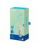 Vibromasseur point G avec stimulateur clitoris connecté chauffant USB mauve Heat Wave Satisfyer - CC597777