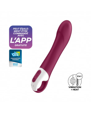 Vibromasseur chauffant connecté USB rouge Big Heat Satisfyer - CC597784