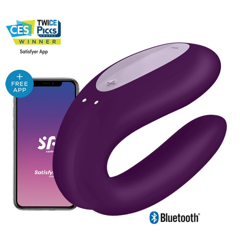 Vibromasseur pour couple connecté violet Double JOY Satisfyer - CC5972420201 Vibromasseur pour couple connecté violet Double JOY Satisfyer - CC5972420201