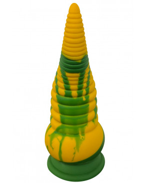 Gode ventouse tentacule Kraken vibrant 21 cm vert et jaune USB - WS-NV101
