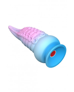 Gode ventouse tentacule Kraken vibrant 18 cm rose et bleu USB - WS-NV100
