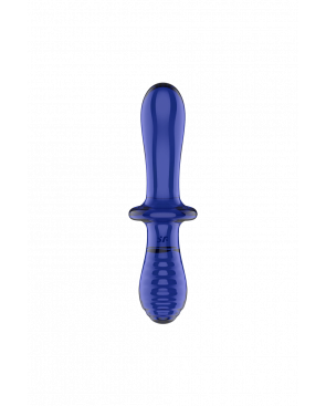 Gode en verre borosilicaté massif bleu Double Crystal Satisfyer - CC597828