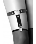 Jarretière noire avec coeur métal et rivets - CC6060090010