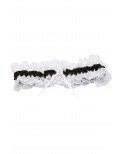 Jarretière dentelle blanche ruban noir - SOH19BLK