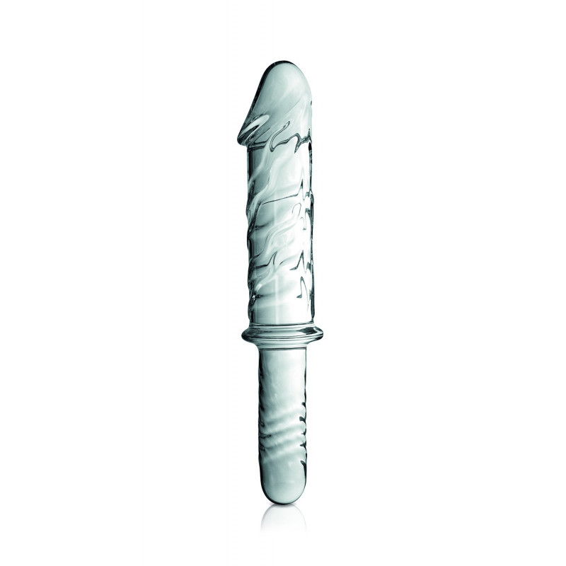Gode en verre réaliste transparent avec poignée  n°12 Glossy - CC532061020