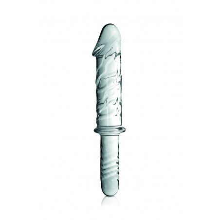 Gode en verre réaliste transparent avec poignée  n°12 Glossy - CC532061020
