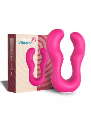 Vibromasseur Rose en forme de U double tête stimulateur point G - USK-V07PNK