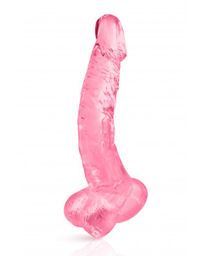 Gode jelly courbe rose ventouse taille XL 22cm - CC570133