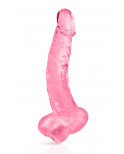 Gode jelly courbe rose ventouse taille XL 22cm - CC570133