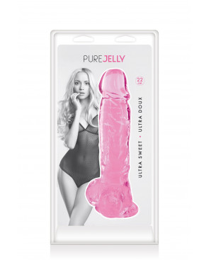 Gode jelly rose ventouse taille XL 22cm - CC570132