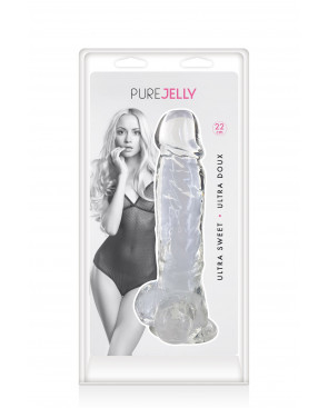 Gode jelly transparent ventouse taille XL 22cm - CC570125