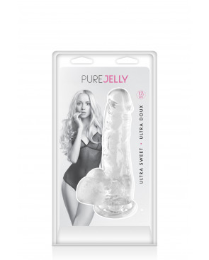 Gode jelly transparent ventouse taille M 17.5cm - CC570123