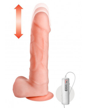Vibromasseur gode réaliste ventouse et testicules 21 cm va-et-vient avec télécommande - CC514108