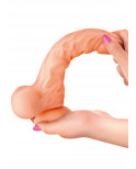Gode réaliste veiné ventouse va-et-vient prépuce testicules billes mouvantes 20 cm - CC514106