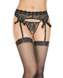 Porte jarretelles noir et string assorti - ML7705BLK