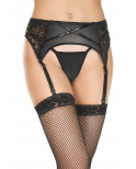 Porte jarretelles noir wetlook - ML7703BLK