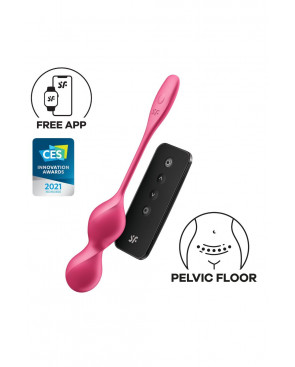 Boules de Geisha vibrantes télécommandées fushia Love Birds 2 Satisfyer - CC597866