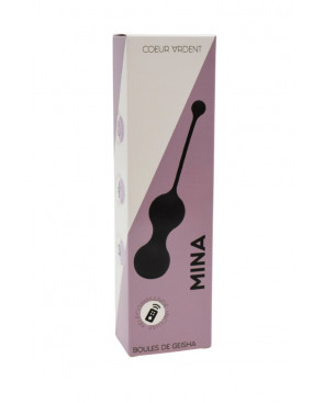 MINA Noir, Boules de Geisha en silicone médical USB avec télécommande - BQ130BLK