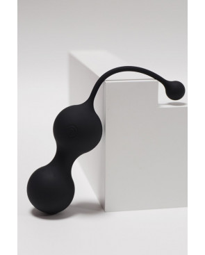 MINA Noir, Boules de Geisha en silicone médical USB avec télécommande - BQ130BLK