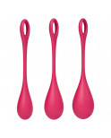 Set de 3 boules de geisha rouge Yoni Power 1 Satisfyer - CC597751