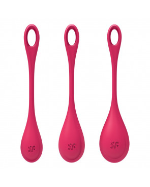 Set de 3 boules de geisha rouge Yoni Power 1 Satisfyer - CC597751