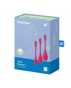 Set de 3 boules de geisha rouge Yoni Power 1 Satisfyer - CC597751